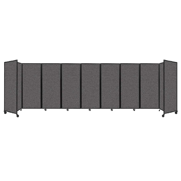 Room Divider 360 Folding Portable Partition 25' x 6'10" Charcoal Gray Fabric